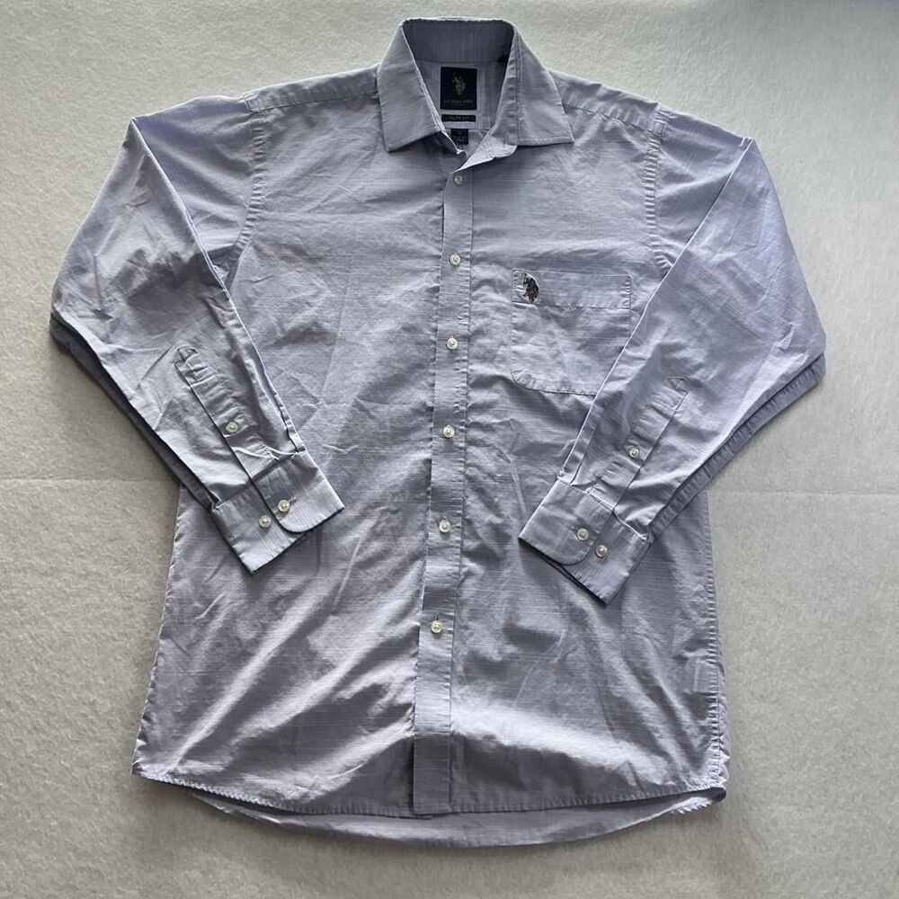 Us-polo-assn Men's Purple and Blue Polo-shirts